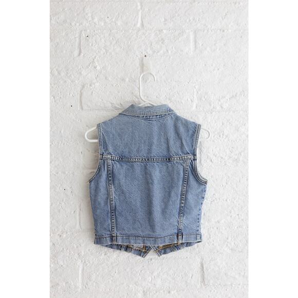 Vintage BONGO Denim Vest Women’s Medium Made in USA Button Front Jean Jacket - Picture 6 of 8